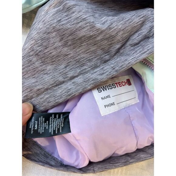 Swiss tech girls size 2t jacket coat green gray - Picture 6 of 6